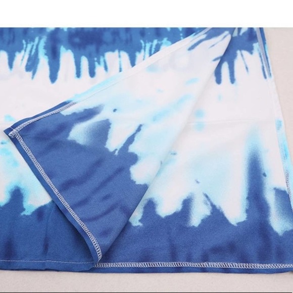 Tie Dye Caftan Beach Swim Coverup Maxi Dress - Picture 9 of 15